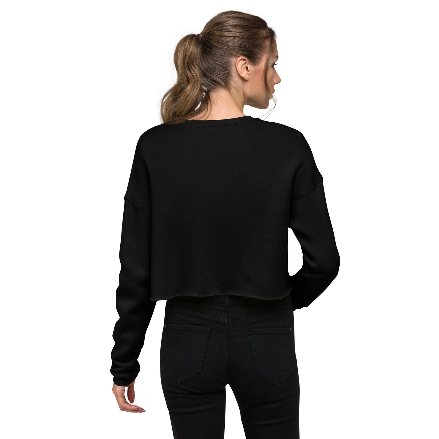 ERI-Embroidery Crop Sweatshirt in BALCK!