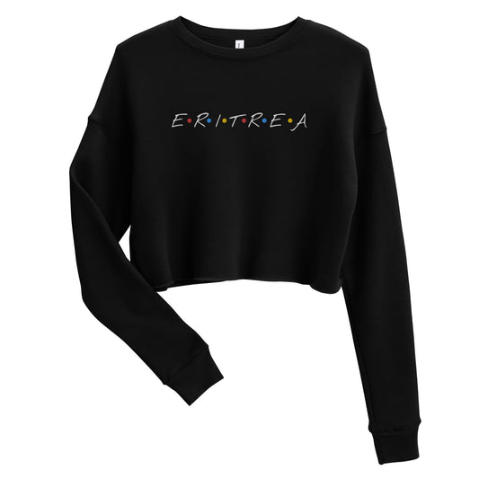 ERI-Embroidery Crop Sweatshirt in BALCK!