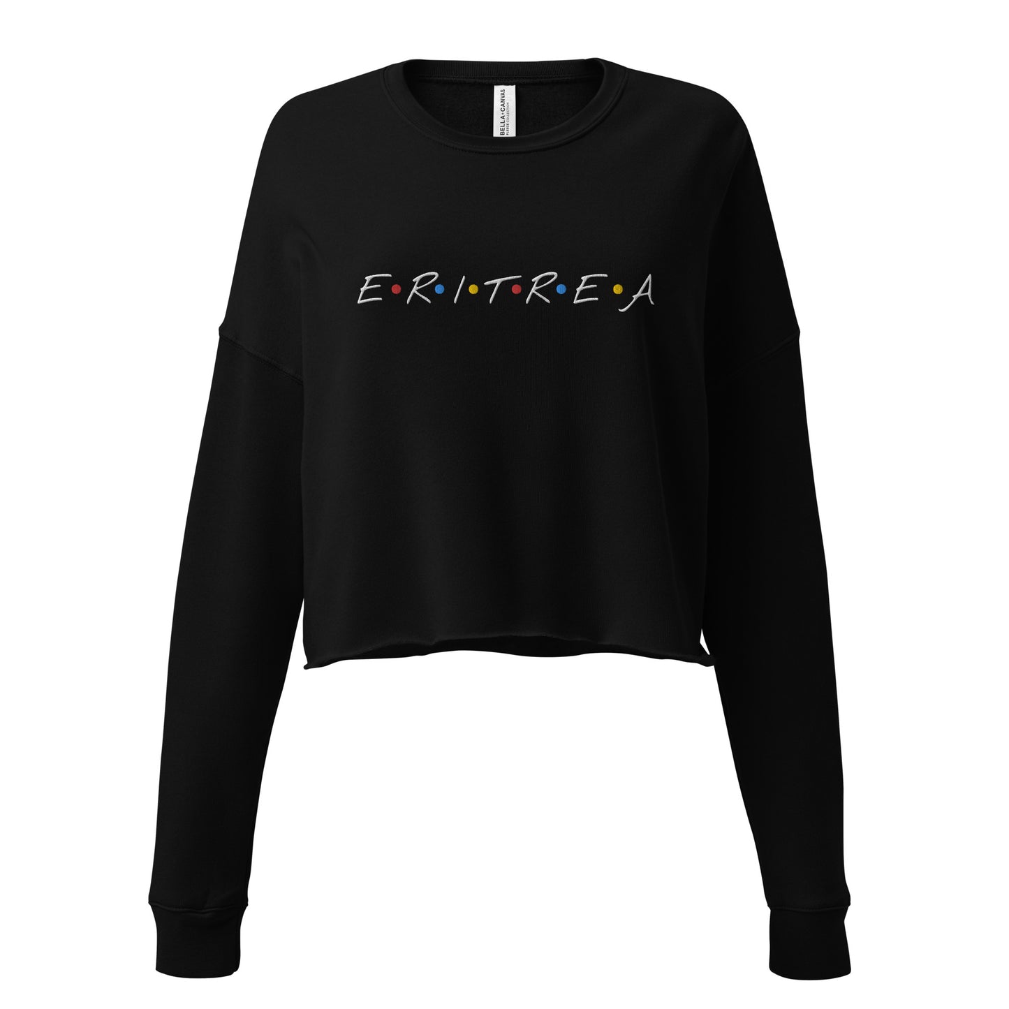 ERI-Embroidery Crop Sweatshirt in BALCK!