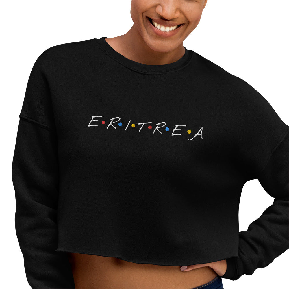 ERI-Embroidery Crop Sweatshirt in BALCK!